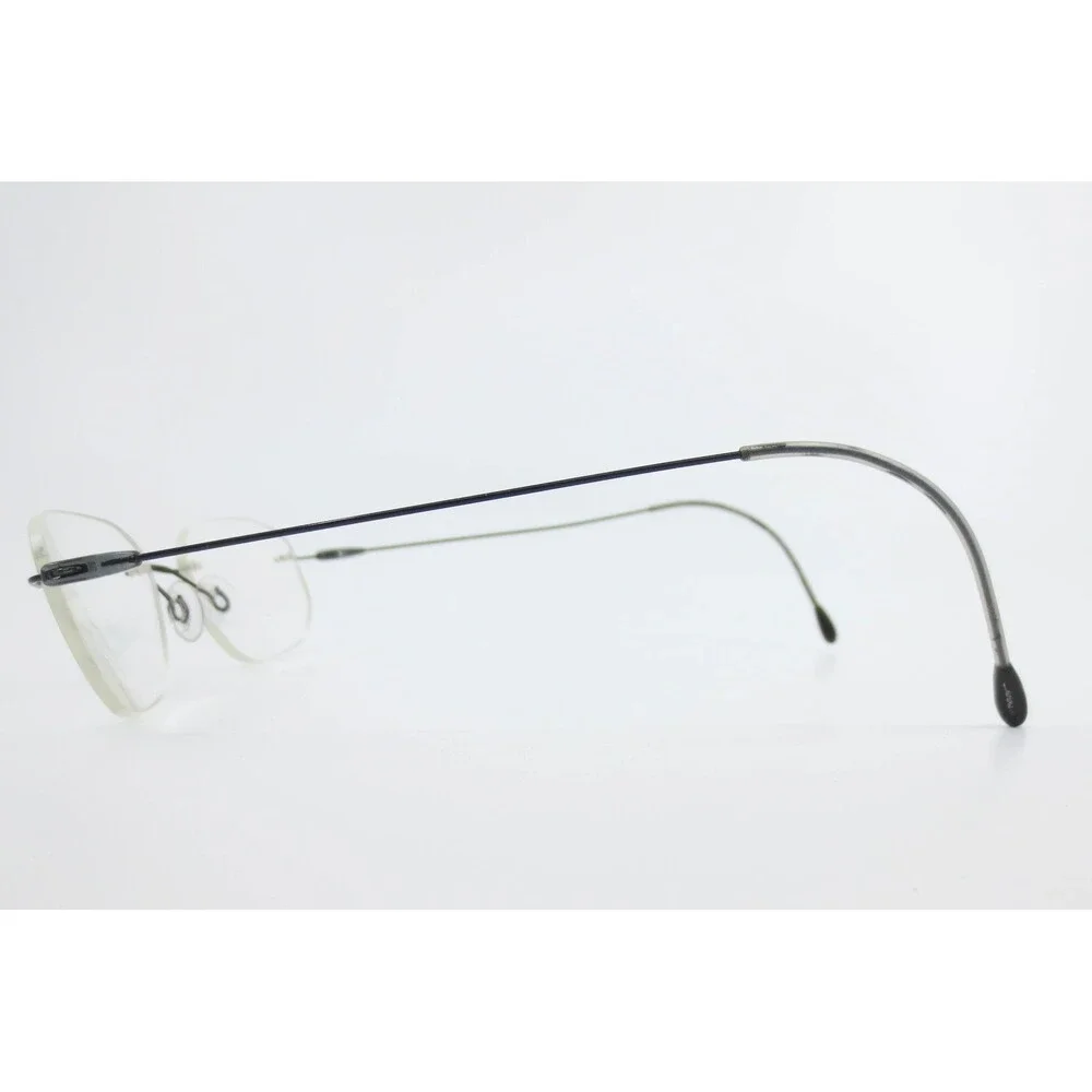 Rimless Minimalist Wire Frame Eyeglasses Black Gunmetal Cable Temples 39733